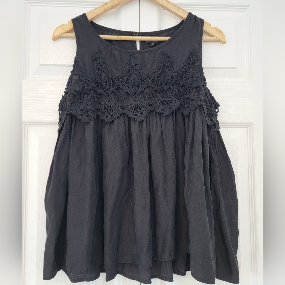Coco + Carmen Black Lace Detail Blouse
